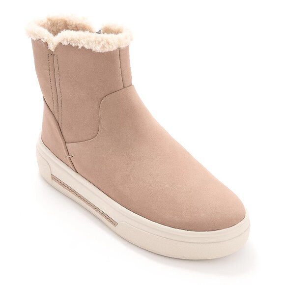 NEW CLARKS Wide Leather Hollyhock Lane Lined Comfort Booties in pebble 1125 5t3 - Picture 2 of 6